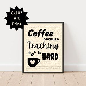 Teacher Book Page Art Print, Classroom Decor, School Art Print, Teacher Gifts